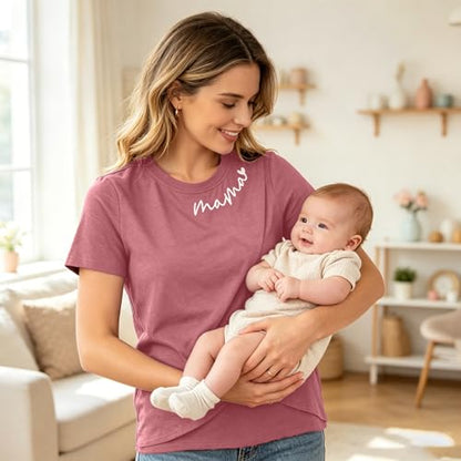 Nursing Breastfeeding Shirt for Women Friendly Double Layer Postpartum Tops - color: Red, size: Large