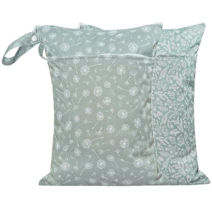 Waterproof Wet Dry Bags with Two Zippered Pockets and Handle - color: Dandelion