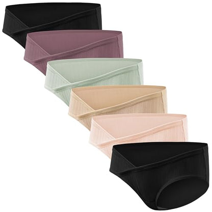 HBselect Maternity Underwear Cotton Healthy Comfort Maternity Panties - color: 6pack-multicoloured-e, size: X-Large