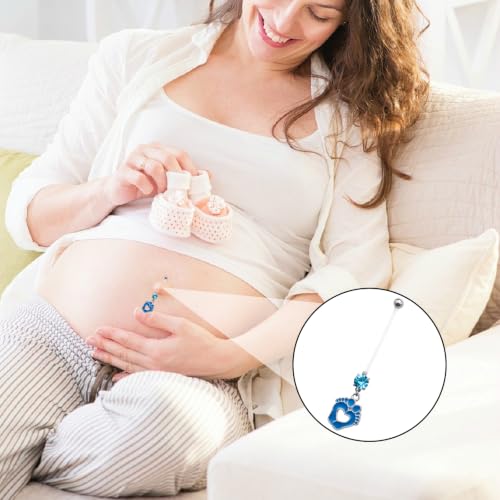 Pregnancy Belly Button Rings, Flexible Acrylic Maternity Belly Rings, Bioflex Navel Piercing Retainer with Replacement Balls for Pregnant Women, Multiple Sizes Set