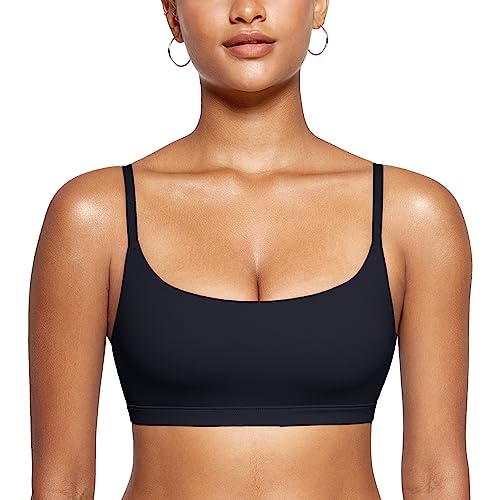 INLYRIC Women's Unlined Wireless Sports Bralette - color: Black, size: Medium