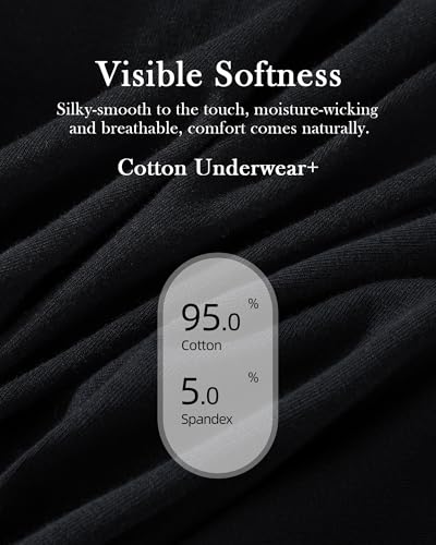 Annenmy High Waisted Womens Underwear Cotton Underwear Full Coverage Briefs Stretch Breathable Ladies Panties 5 Pack - color: Black, size: Medium