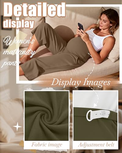 3 Pack Women's Maternity Capris - color: Black, Army Green, Coffee, size: XX-Large
