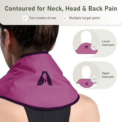 Flexible Neck Ice Pack Wrap 8" x 23", Soft Gel, Hands-Free - color: Purple