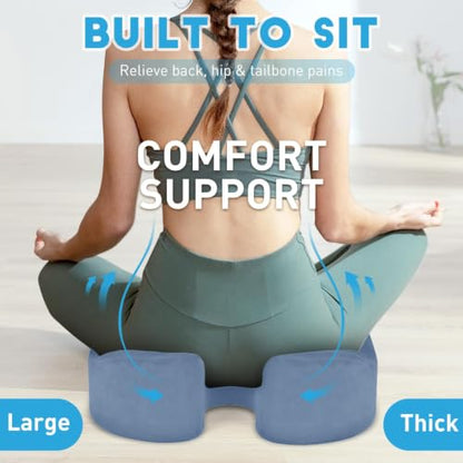 BlissTrends Extra Thick Seat Cushion for Office Chair & Car Seat, LightBlue - color: Light Blue, size: XX-Large