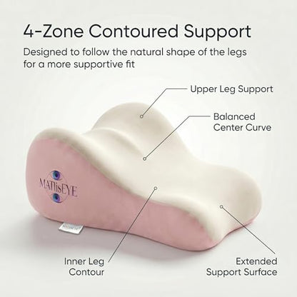 Memory Foam Wedge Pillow, Contoured Firm 50D Support, Pink Grey - color: Pink Grey