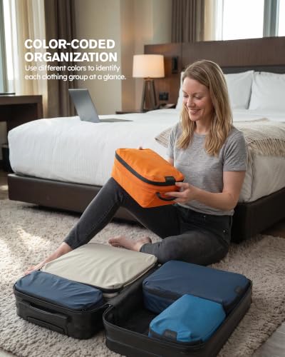 Compression Packing Cubes Ultralight 7PCS Luggage Travel Organizer Bags Set - size: For 24" Luggage
