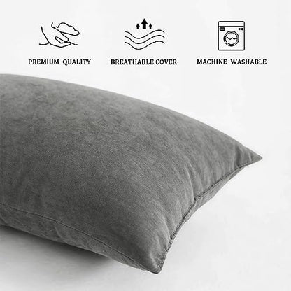 BEDSUM Plush Toddler Pillows, 13 x 18, Microfiber, 2 Pack, Dark Grey - color: Dark Grey, size: 13x18 inches