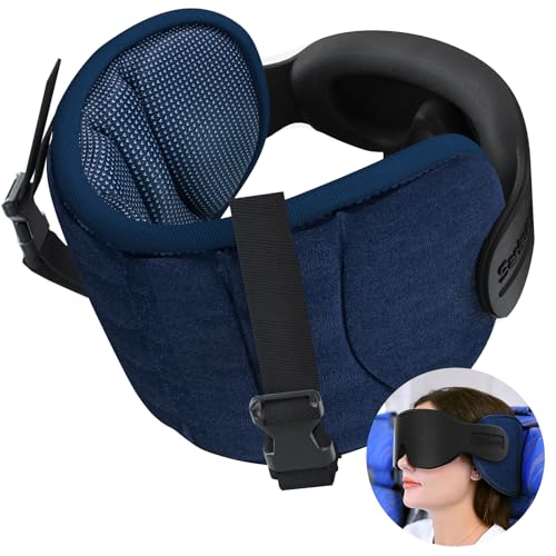 SARISUN Travel Pillows for Airplanes, Stable Head Support, Travel Essential - color: Mottled Blue
