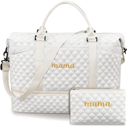 Dansydaisy Mama Hospital Bag for Women Labor Delivery,White - color: White, style: Mama
