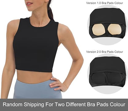 V VOCNI Nursing Tank Tops Racerback Breastfeeding Crop Top - color: Black, size: Large