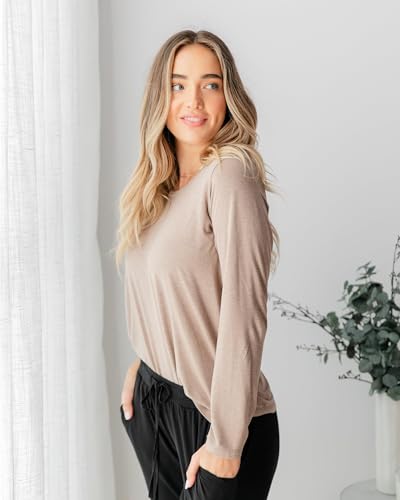 Kindred Bravely Everyday Nursing & Maternity Long Sleeve T-Shirt - color: Wheat, size: Small