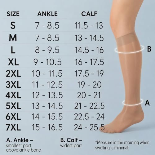 ABSOLUTE SUPPORT Women Sheer Compression Socks 20-30mmHg, Nude, X-Large - color: Nude, size: X-Large
