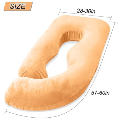 60 Inch Pregnancy Pillow for Sleeping (Brown) - color: Brown