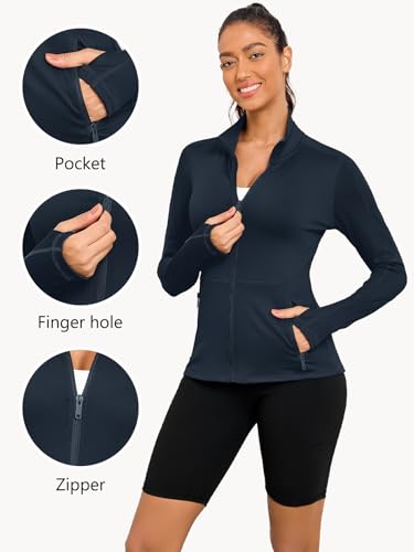 VUTRU Women's Workout Yoga Jacket Full Zip Running Athletic Track Jacket - color: A-blue, size: X-Small