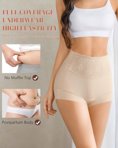 Maternity Seamless Underwear High Waisted Postpartum Briefs Lace Full Coverage No Show Panties Soft Stretchy Briefs - color: Multicoloured B, size: Medium