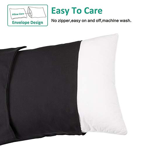 NTBAY Microfiber King Pillowcases, 2 Pack, 20 x 36, Black - color: Black, size: Standard King (20" x 36")