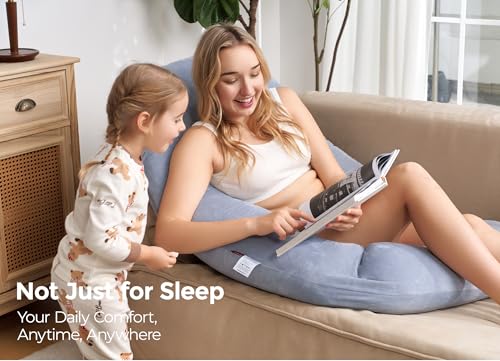 Momcozy Pregnancy Pillow for Sleeping - Dreamlign U Pro Maternity Pillow - color: Grey