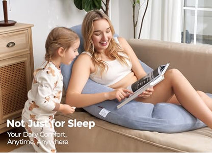 Momcozy Pregnancy Pillow for Sleeping - Dreamlign U Pro Maternity Pillow - color: Grey