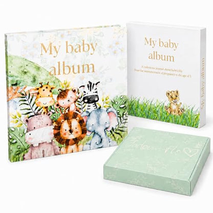 Baby memory book - Pregnancy journals & Baby’s first year album (English)