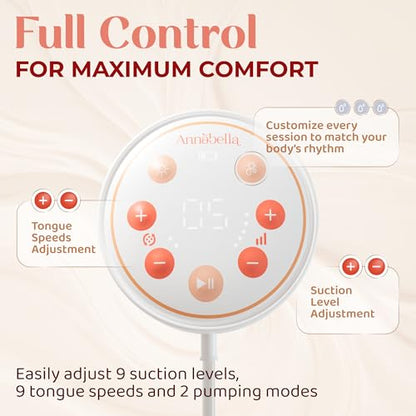 Annabella Single Breast Pump - Innovative Baby Tongue Simulation Electric Breast Pump, Adjustable Shield (18–24mm), Quiet, Comfortable & Portable - size: Single Pump