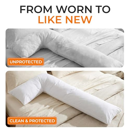 Cheer Collection White Pillowcase for L Shaped Pillow - size: L-Shaped Pillowcase