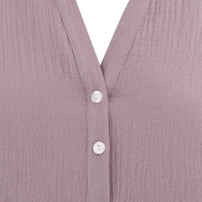 R.Vivimos Womens Summer Cotton Casual Flowy Maxi Dress - color: Dusty Purple, size: Medium