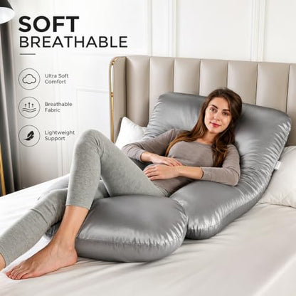 Cooling Pregnancy Pillowcase Compatible with 55 to 57 Inch Maternity Pillow
