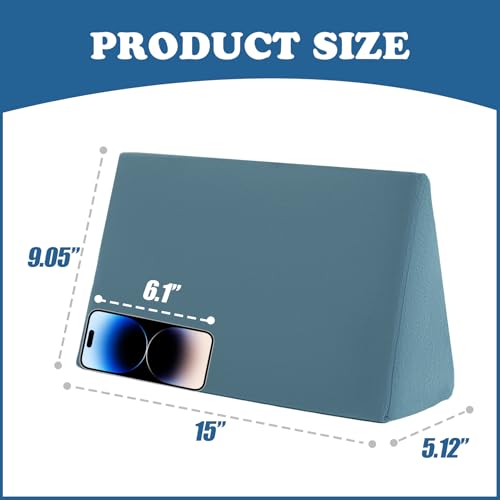 Small Wedge Pillow, Wedge Pillow for Bed Sores, Positioning Wedge - color: 1 Unit, Light Blue
