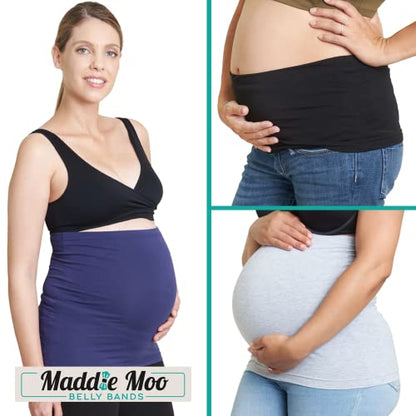 Medium 3/pk Black, Gray & Navy Belly Band & Single Pink Bundle