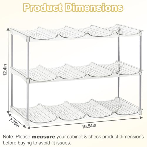 Stackable Water Bottle Organizer for Cabinet - Large Tumbler Organizer - size: 12-Bottle