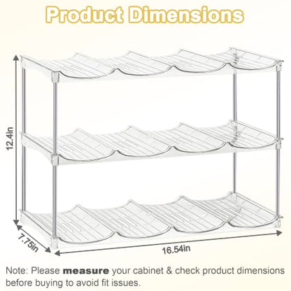 Stackable Water Bottle Organizer for Cabinet - Large Tumbler Organizer - size: 12-Bottle