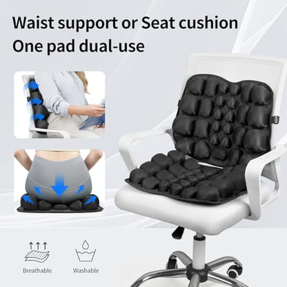 Inflatable Seat Cushion for Chair, Car, Travel & Back Support