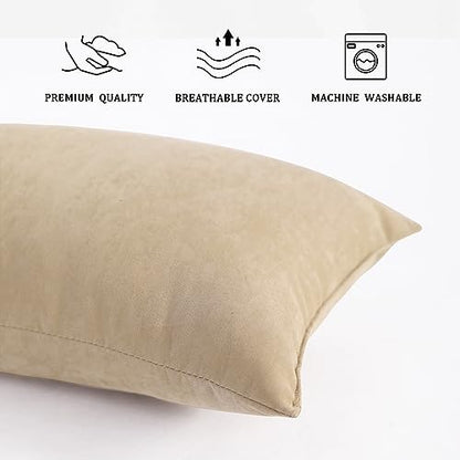 BEDSUM Plush Mini Pillows, 11 x 7, Microfiber, 2 Pack, Taupe - color: Taupe, size: 11x7 inches