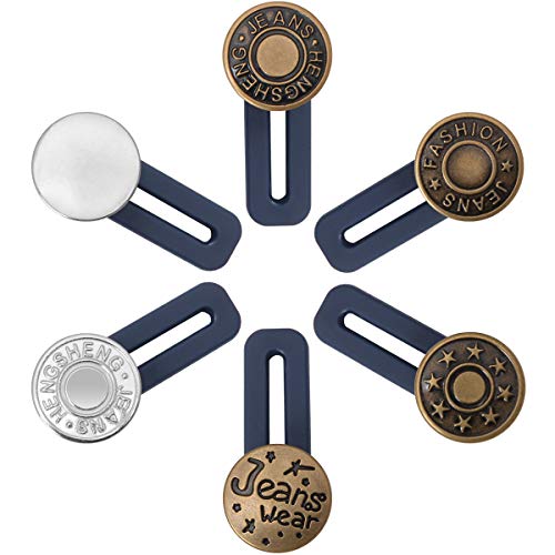Luxiv 6P Pants Extender Buttons, No Sew Buttons for Expander Pants Collar - size: 1.4in