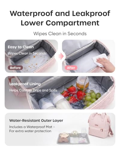 Nuliie Wearable Breast Pump Bag with Cooler Compartment, Pink - color: Pink