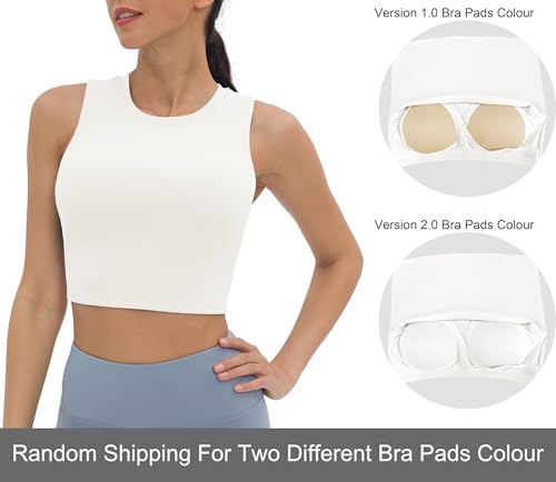 V VOCNI Nursing Tank Tops Racerback Breastfeeding Crop Top - color: White, size: X-Large