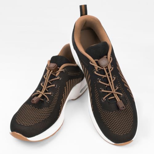 UpUGo Elastic Shoe Laces, No Tie Shoe Laces for All Ages, One Size Fit All - color: Plain Coyote Brown, size: 1 pair