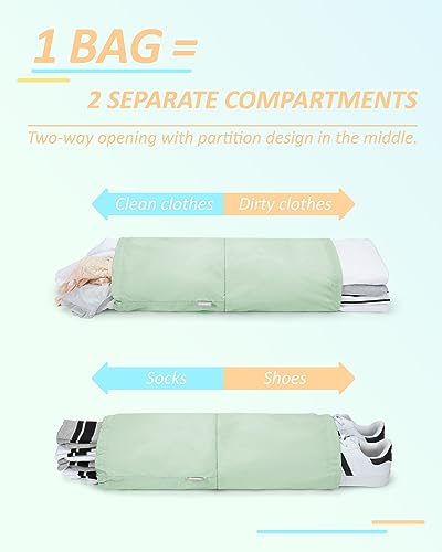 BAGSMART Compression Packing Cubes for Travel Essentials - color: Lime Cream, size: Set of 6
