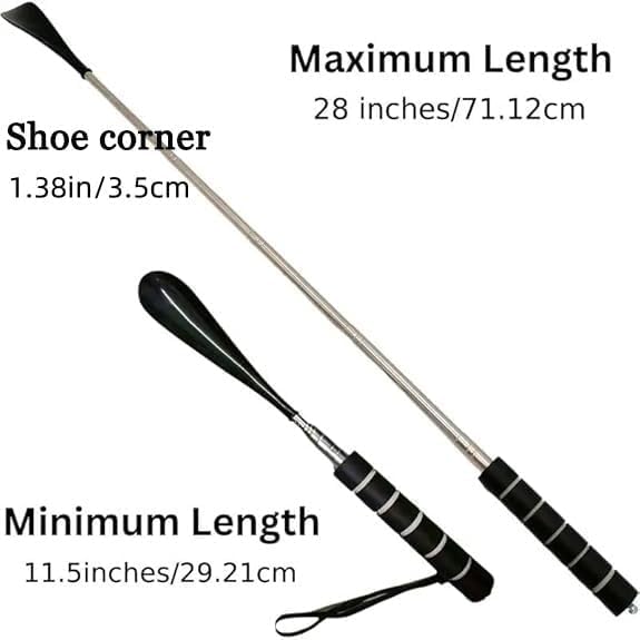 Telescoping Long Handle Shoe Horn, Stainless Steel Shoehorn, 1 Pack - color: Green