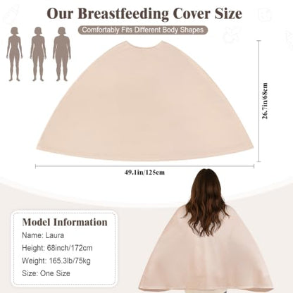 Basumee Nursing Cover for Breastfeeding Breathable Mesh 360 Full Privacy - color: Warm Oatmeal, size: 1 Pack