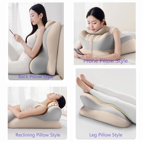 Adjustable Intimacy & Pregnancy Support Pillow - Ergonomic Foam Wedge Cushion for Back Pain, Sitting, Lying, Multi-Position with Removable Washable Cover (Light Gray) - color: Light Gray