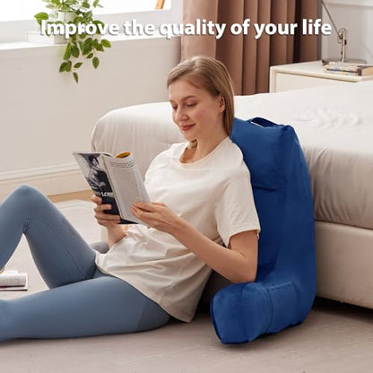 IPYNBAP Back Pillow for Bed Sitting up, Reading Pillow, 24 Inch, Navy Blue - color: Navy Blue, size: Large(24inch)