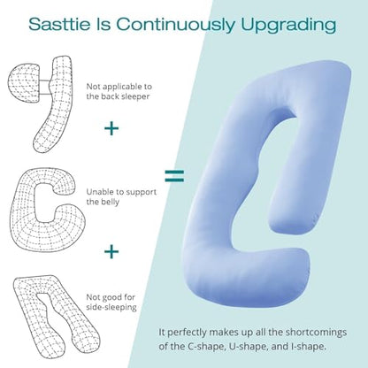 Cooling Pregnancy Pillows for Sleeping, 57'' Full Body Pillow, Light Blue - color: Light Blue, size: 57 Inch