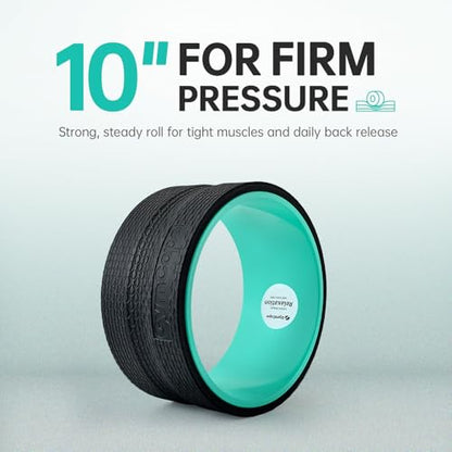 GymCope Back Roller Wheel 10 Inch Spine-Safe Groove, for Deep Back Stretch - color: Mint Green, size: 10 Inch-Medium