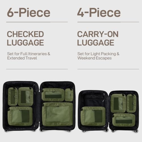EPICKA TripCozy Compression Packing Cubes, 4 Set, Olive Green - color: Olive Green, size: Set of 4