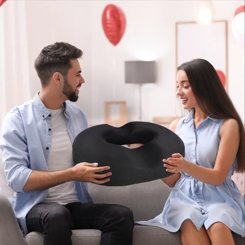 BlissTrends Donut Pillow Seat Cushion, Memory Foam Lifting Cushions - color: Black, size: XX-Large