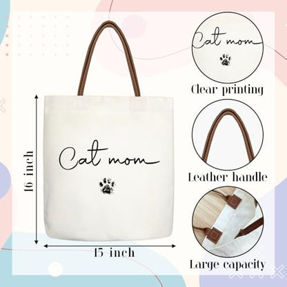 Canvas Tote Bag For Women - color: Cat Mom