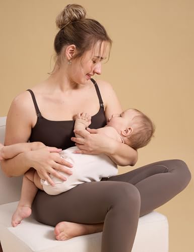 CRZ YOGA Maternity Nursing Tank Tops - color: Hot Fudge Brown, size: X-Large