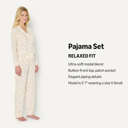 Amazon Essentials x Sofia Grainge Mommy and Me Long Sleeve Pajama Set - color: Ivory Squirrel Picnic, size: Medium